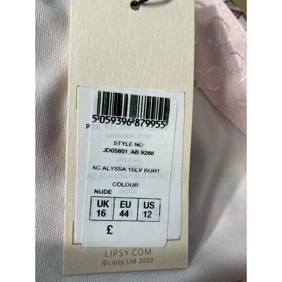 Lipsy x Abbey Dress Size 12 Pink Single Shoulder Fairy Core Coquette Bird Glam - Picture 8 of 9